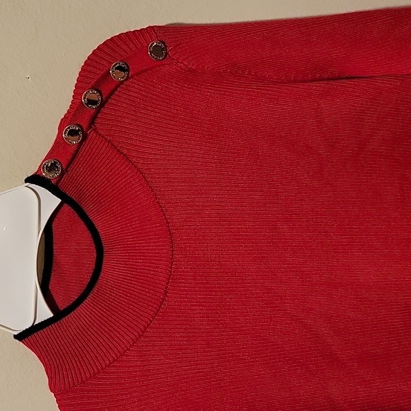 ❤️ CALVIN KLEIN MOCK NECK RIBBED SWEATER TOP, MEDIUM - Picture 2 of 6